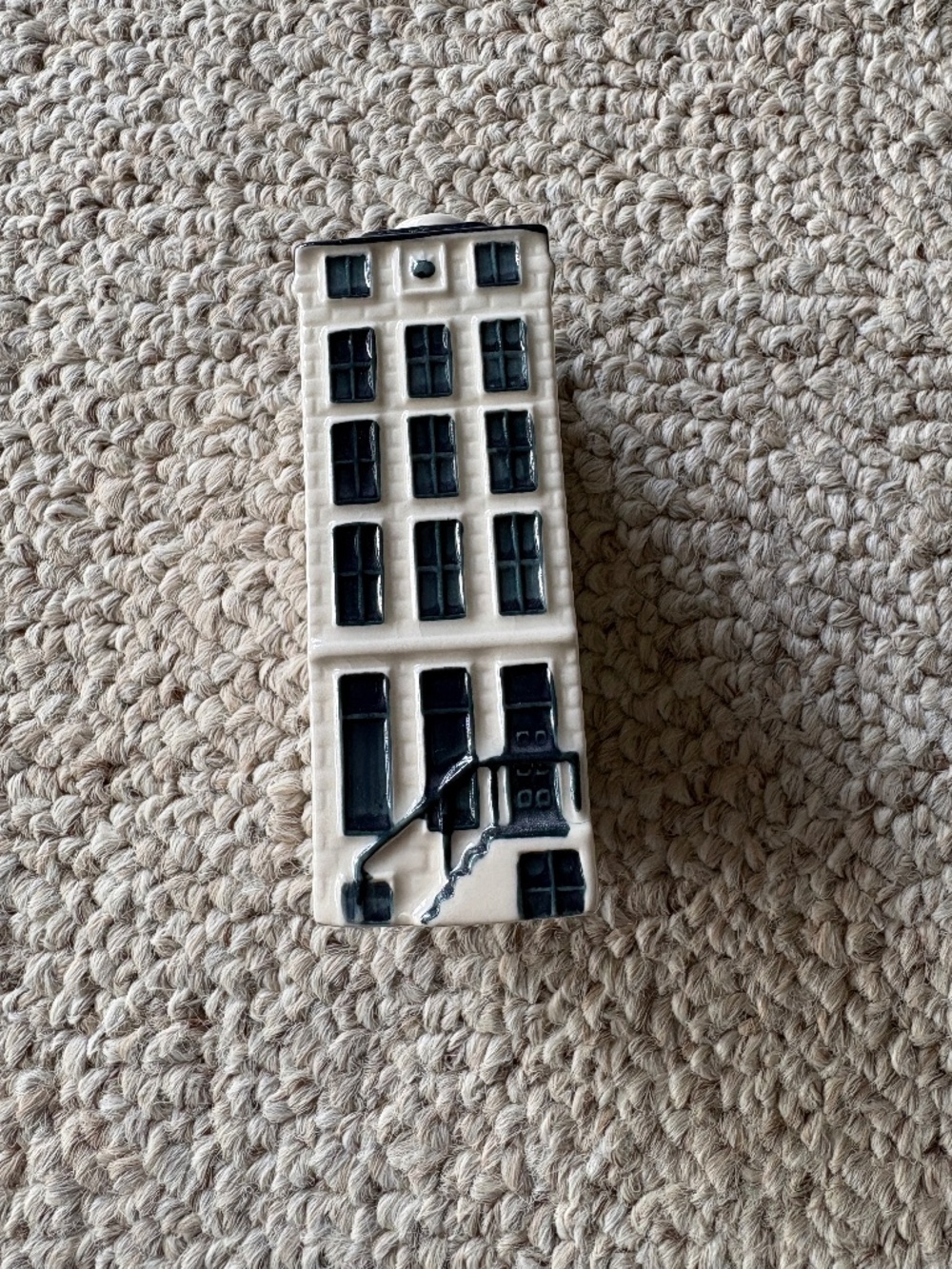 Vintage KLM Delft House #57 Blue White Amsterdam Canal House Collectible